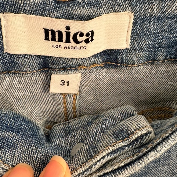 Mica Classic Blue Denim High rise Wide leg Jeans - Picture 2 of 4